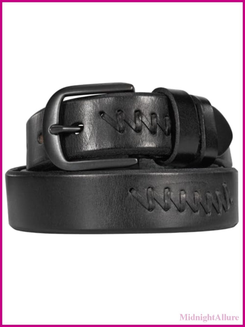 Women's Genuine Leather Belt with Metal Buckle, Casual Handwoven 1.3-Inch